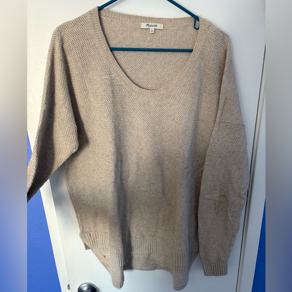 Madewell Beige Texture Knit Pullover Sweater